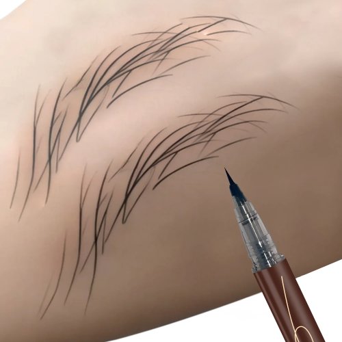 Lápis de sobrancelhas ultra-fino 2 em 1 (sobrancelha + eyeliner líquido), à prova de água, resistente ao suor, longa duração