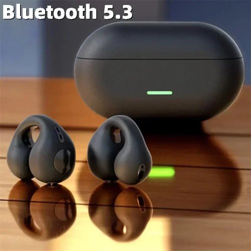 Auriculares de conducción ósea T75 Bluetooth 5.3 inalámbricos para deporte, resistentes al agua, TWS, sonido Hi‑Fi