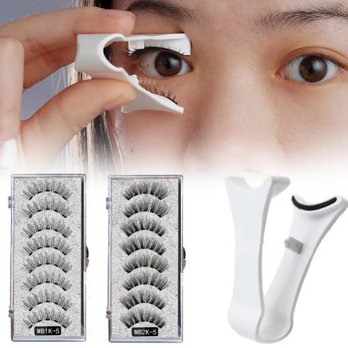 Cílios magnéticos 3D naturais – conjunto artesanal reutilizável com 5 pares e caixa de arrumação, ideal para oferta
