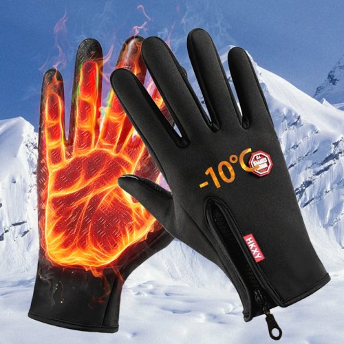 Guanti invernali touchscreen unisex – Caldi, antivento e antiscivolo per ciclismo, moto e guida