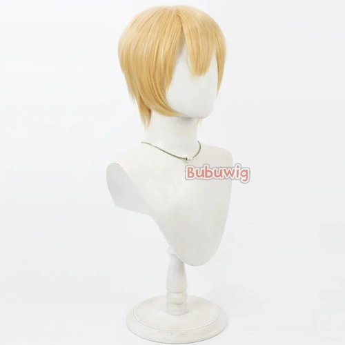 Perruque cosplay synthétique «Sinclair» (Limbus Company), 30 cm, courte, blonde, résistante à la chaleur