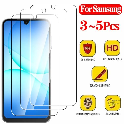واقي شاشة زجاجي مقسّى لهواتف Samsung Galaxy A16/A17/A26/A27/A36/A37/A56/A57/A55/A35/A15/A25/A24/A51/A52/A53/A54