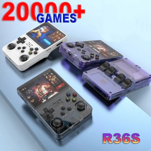 R36S Retro Handheld Game Console 3.5" IPS Portable Pocket Player – 64GB (15,000+ games) / 128GB (20,000+ games) — Great gift for kids & gamers