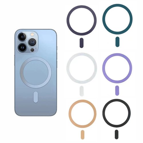 لوح معدني مغناطيسي لملصق MagSafe - حلقة دعم مغناطيسية للشحن اللاسلكي، متوافقة مع iPhone 16/17 و Xiaomi