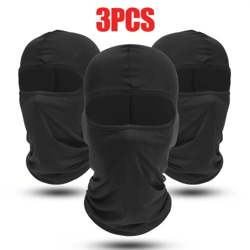 3-Pack Quick-Dry Balaclava — Breathable Full-Face Sports Mask, Soft Beanie/Helmet Liner for Cycling, Running, Hiking & Fishing