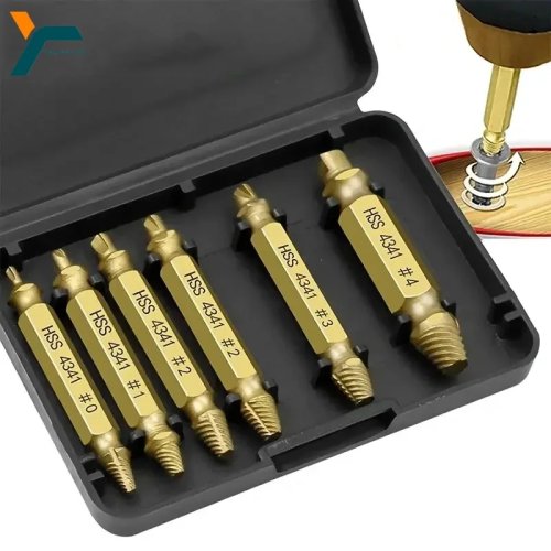 Conjunto extrator de parafusos HSS - remove parafusos partidos, danificados ou com cabeça estragada (com brocas)