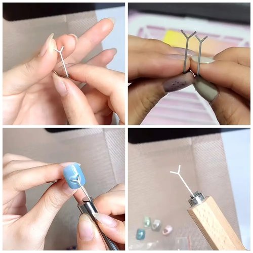 Imanes para Uñas Cat Eye – Clips magnéticos de alambre en forma de corazón, usables, herramienta para esmalte magnético y manicura