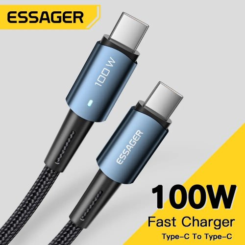 Essager USB-C to USB-C Fast Charging Cable PD 100W/60W — Type-C to C Cord for Samsung, Xiaomi, Huawei, MacBook, iPad