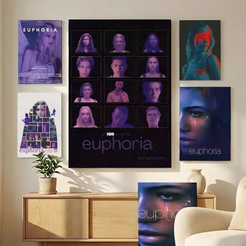 Tableau mural Euphoria (série) calligraphie – impression HD, cadre robuste, facile à accrocher, déco moderne