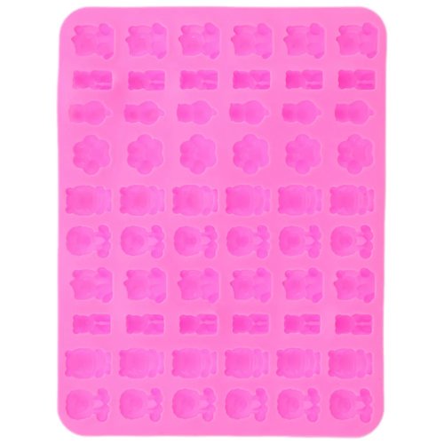 Silikonform mit 60 Mulden in Tierform – für Gummibärchen, Schokolade und Gelee; flexible Back- und Süßwarenform für Party-Mitgebsel