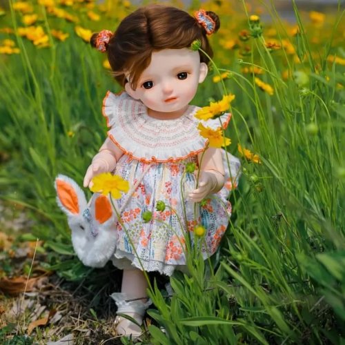Muñeca BJD Cloveray 50 cm (20") vinilo cuerpo completo estilo pastoral — muñeca articulada de niña, muñeca artística, regalo de Navidad