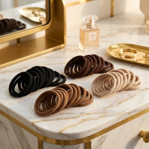 Pack 50 elásticos de cabelo Morandi, sem costura, não puxam, alta elasticidade — para rabo-de-cavalo diário