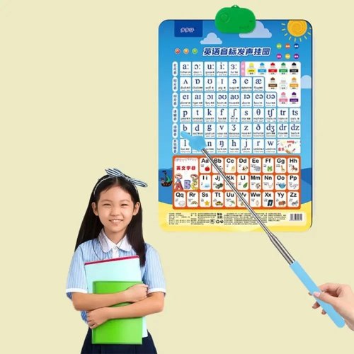 Pointeur télescopique en acier inoxydable, embout en forme de doigt - baguette extensible pour enseignants, pour tableau blanc
