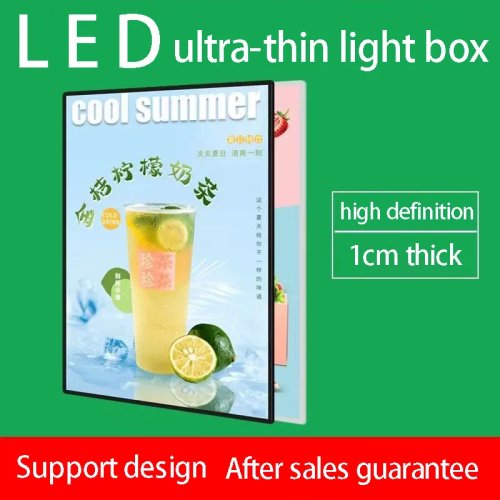 A1 LED 라이트박스 초박형 — 강화유리·알루미늄 프레임, 식당 메뉴·광고용 디스플레이