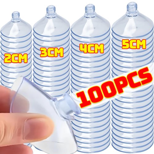 Ventosas de sucção transparentes cabeça de cogumelo (pack 100) – ganchos de vácuo fortes para janela, parede e toalhas