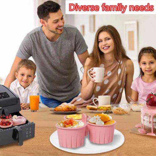 Silikon-Muffinform 3er – Wiederverwendbare, BPA-freie Eier-Dampf- & Airfryer-Backförmchen für Zuhause