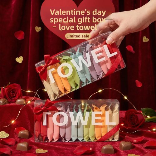 Cadeau Saint-Valentin : serviettes faciales compressées jetables en coton, emballées individuellement, douces et nomades