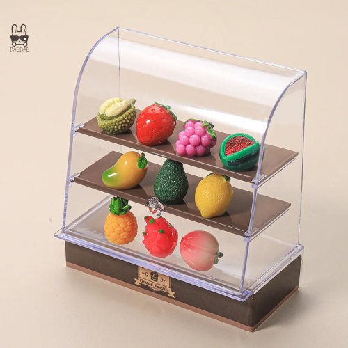 Set de frutitas mini — sandía, aguacate, uva, limón y durazno para casa de muñecas, micro paisaje y decoración para auto