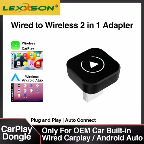 2 в 1 беспроводной адаптер CarPlay и Android Auto — AI Smart Box для автомобиля, поддерживает проводной CarPlay