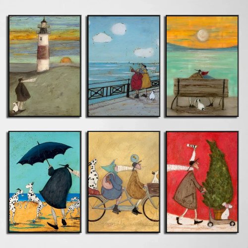 Tela Sam Toft – Paisagem abstracta, póster decorativo para sala, quarto e café