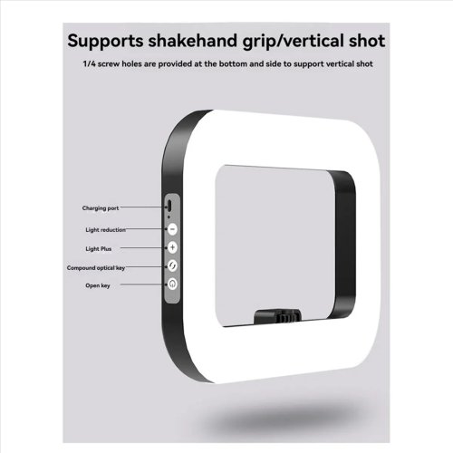 Lot de 2 anneaux LED rechargeables et portables pour smartphone — éclairage d'appoint pour selfie et live, main ou bureau