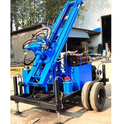 Mobilna hydrauliczna wiertnica na kołach do wierceń głębinowych, silnik diesla 78 kW