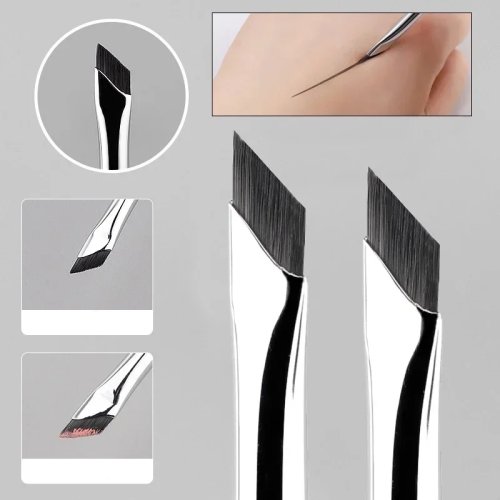Karsyngirl Precision Eyeliner & Eyebrow Brush, Ultra-Thin Angled Flat Blade — 2/5 pcs