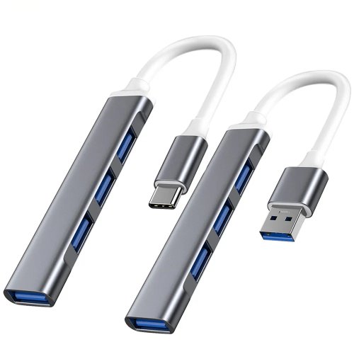 Hub USB-C 4 portas (USB 3.0/3.1) Adaptador Type-C OTG para MacBook Pro/Air, Xiaomi, Lenovo, PC