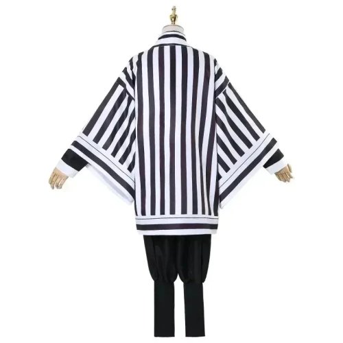 Costume cosplay Iguro Obanai (Demon Slayer: Kimetsu no Yaiba) – haori/kimono avec accessoire serpent blanc
