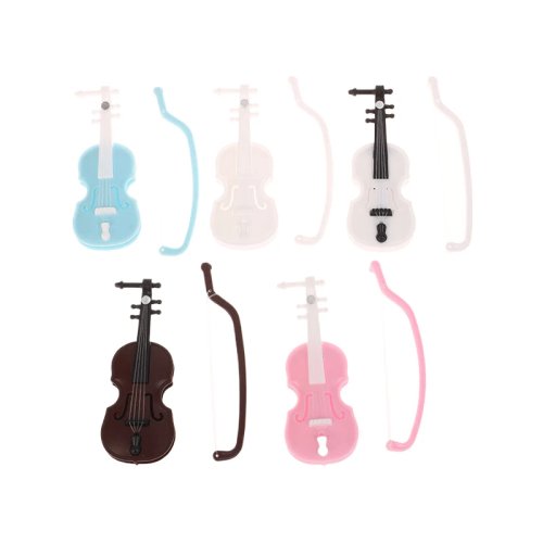Violín miniatura hecho a mano — adorno para casa de muñecas y escritorio, sin olor