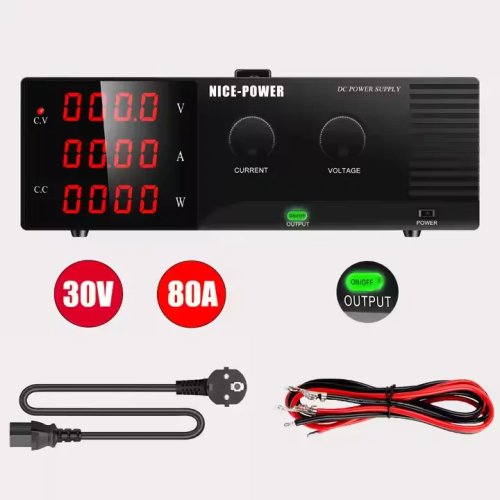NICE POWER R-SPS3080 30V 80A 2400W Adjustable DC Bench Power Supply — Regulated Laboratory DC Converter