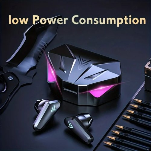 Audífonos TWS Bluetooth X15 con estuche con display LED — Earbuds gamer inalámbricos con micrófono y cancelación de ruido