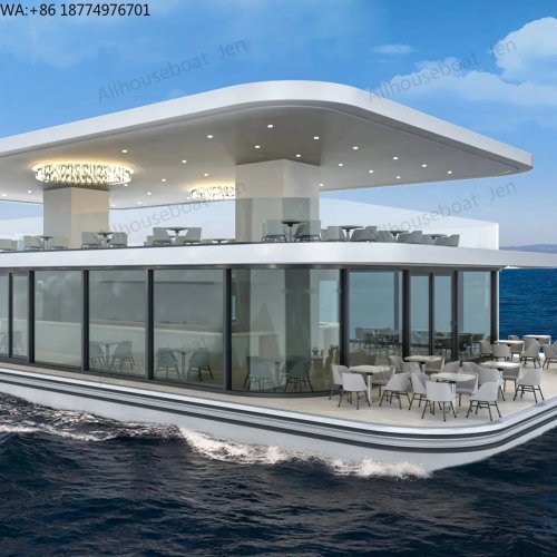 Luxus-Hausboot, 2-stöckig, mit schwimmender Bar/Restaurant, Aluminiumrumpf, Klimaanlage, Solarpanels, Küche und Außenbordmotor