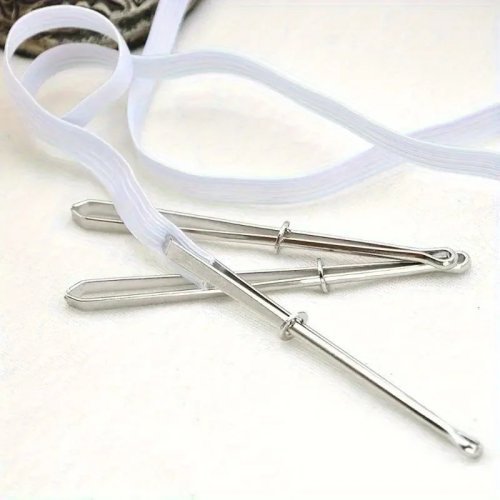 1 Pza Pasador de Elástico Blanco – Aguja/guía para costura, herramienta para meter elástico en cintura y cordones