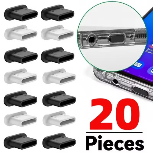 Силіконові заглушки від пилу USB-C для порту зарядки — для iPhone 16/15 (Pro/Pro Max/Plus) і Samsung