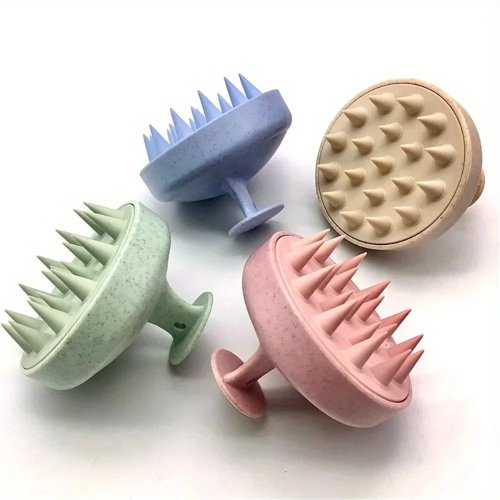 Escova de silicone para shampoo e massagem do couro cabeludo — massageador para banho e pente para lavar o cabelo
