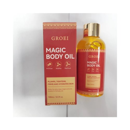 Aceite corporal GROEI 100 ml – Hidratante natural, reafirmante y relleno, nutritivo para brazos, pecho y muslos, para piel seca