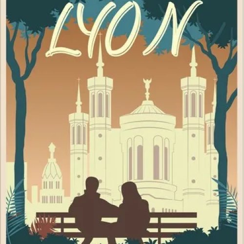 Vintage Metallschild 'Lyon' — Retro im französischen Stil