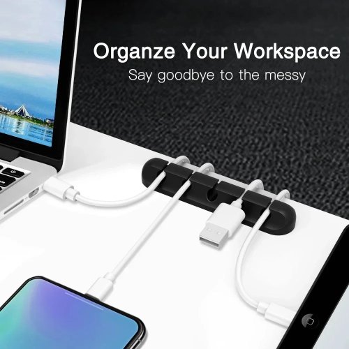 Multifunctional Silicone Cable Organizer — Desk Cable Holder & Clips for Home and Office