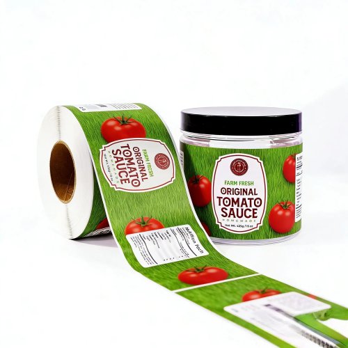 Label vinyl food-grade kustom berkualitas tinggi untuk toples bumbu dan toples selai kacang