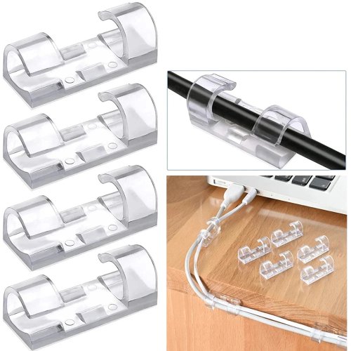 Self-Adhesive Cable Clips – Cord Organizer & Wire Winder Clamp for Home, Office, Car