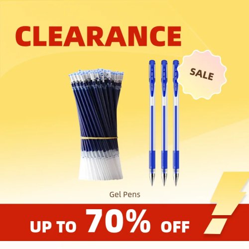 Set pulpen gel 0,5 mm hitam & biru, isi ulang (refill) termasuk, gaya kawaii Korea — alat tulis sekolah & kantor