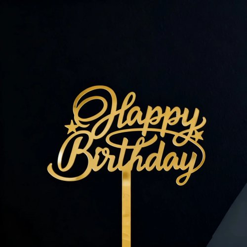 Cake topper en acrylique doré – léger et réutilisable, décoration de gâteau pour anniversaires et événements, pour traiteurs et organisateurs