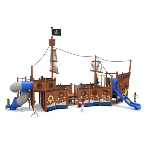 Barco pirata para parque infantil exterior com escorrega — equipamento exterior para crianças