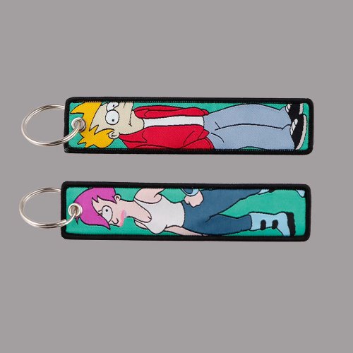 Porte-clés brodé dessin animé américain — Porte-clés pour voiture et moto, cadeau pour amis
