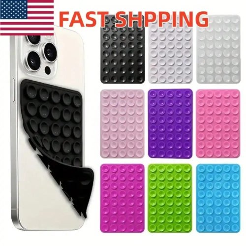 Autocolante para telemóvel em silicone dupla face com 40 ventosas – suporte antideslizante lavável para selfies e vídeos