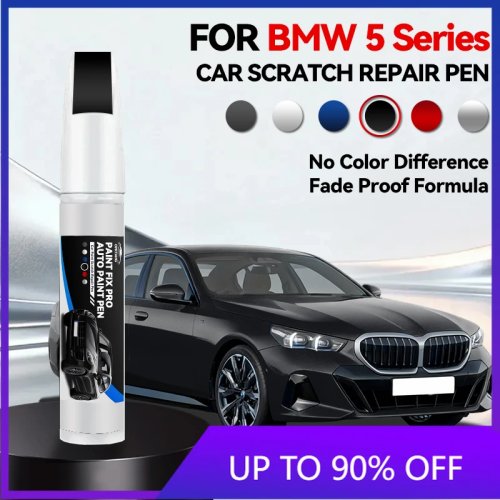Pennarello ritocco vernice auto per BMW Serie 5 (1972–2025) — penna ripara graffi, Bianco 300 / Nero 416