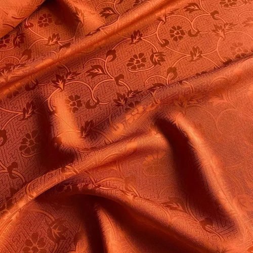 Tela jacquard de seda auténtica – motivo begonia recortado, ideal para qipao/cheongsam (Hangzhou)