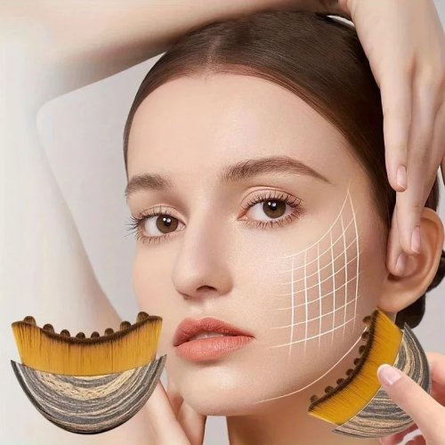 Gezichtsmassageborstel voor lymfedrainage en contouring met opbergdoos