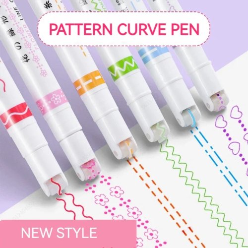 Lot de 6 surligneurs tracé fleur – pointe roller, feutre liner courbé, papeterie coréenne Kawaii pour école et bureau, cadeau